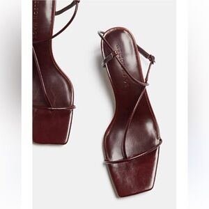 Nelson Made Juliette burgundy Strappy minimalist Sandals EU41 US11